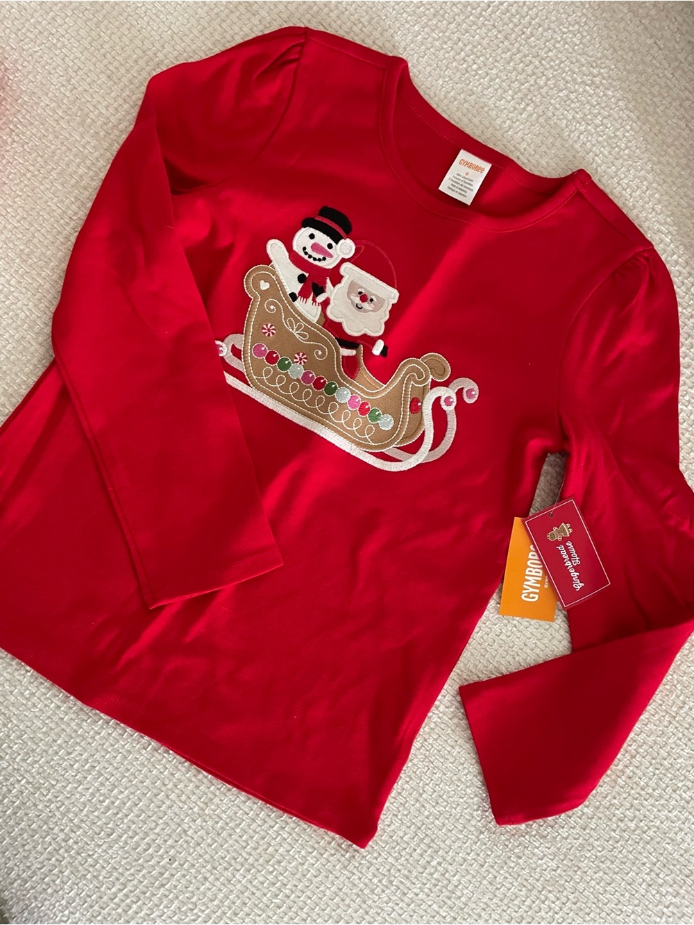 $35! Beautiful red Christmas appliqué top size 8 Gymboree girls nwt